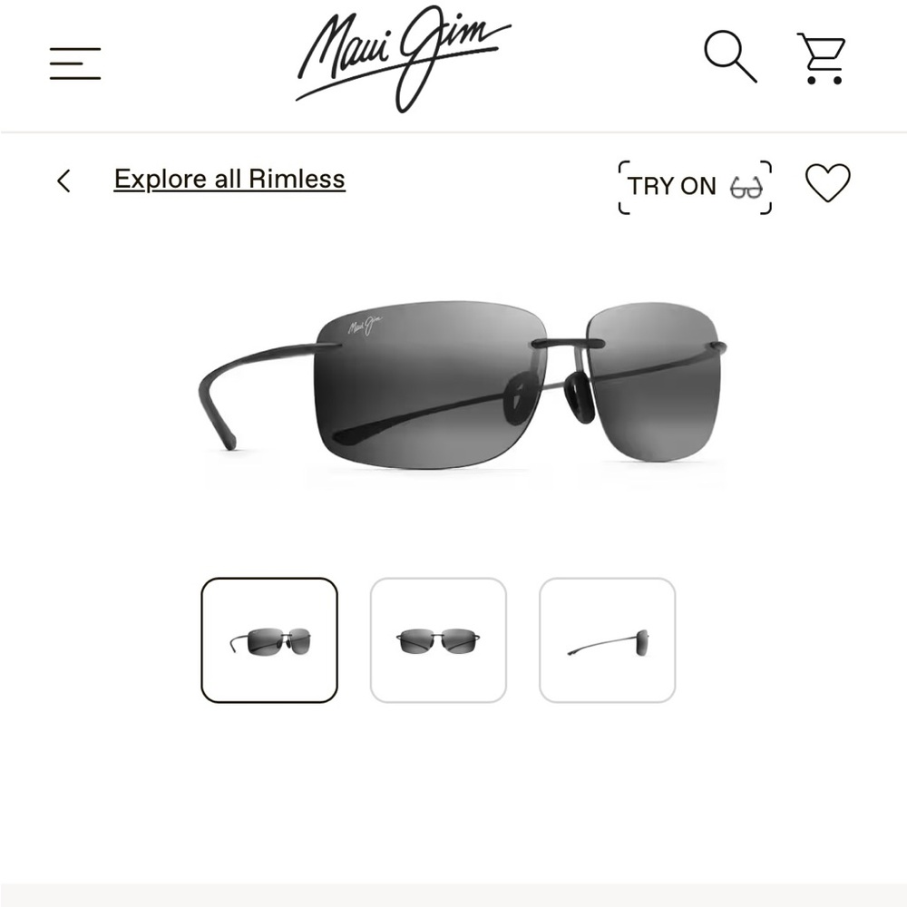 Maui Jim Gray Rimless Sunglasses - HEMA Model